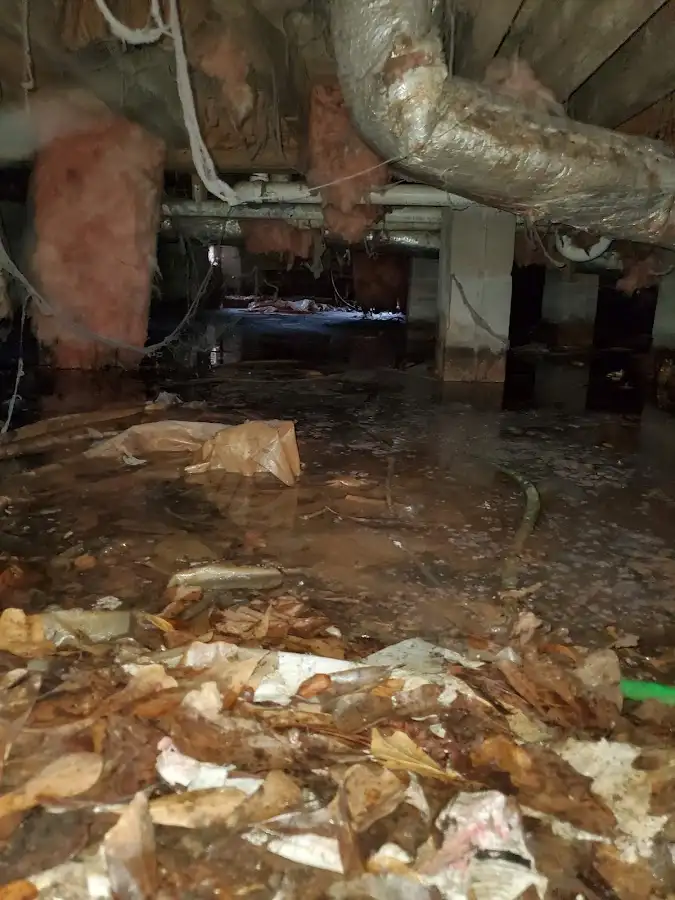 Crawl space flood assessment for Commercial Water Damage Restoration in Anderson Creek